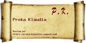 Proka Klaudia névjegykártya